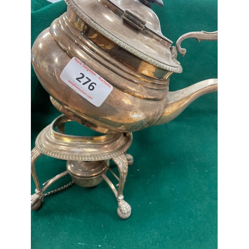 276 - REGENT PLATED TEA KETTLE ON STAND