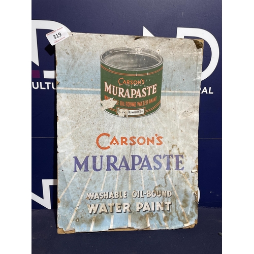 319 - CARSONS MURAPASTE ADVERTISEMENT