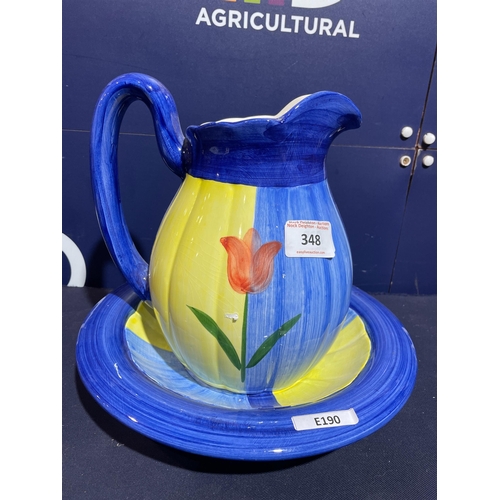 348 - DECORATIVE JUG & BOWL