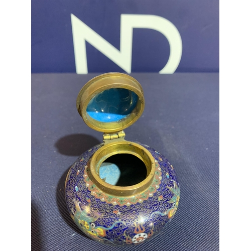 398 - CLOISONNE INKWELL