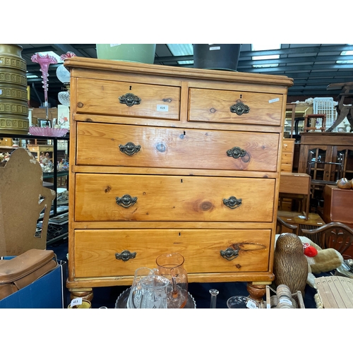 419 - VICTORIAN PINE CHEST OF DRAWERS