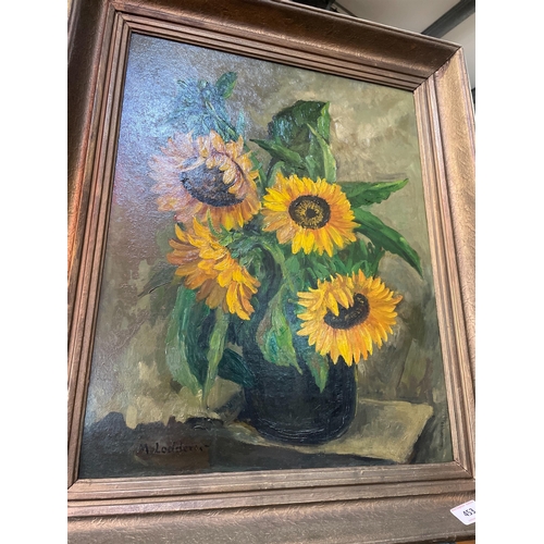 453 - OIL ON BOARD SUNFLOWERS