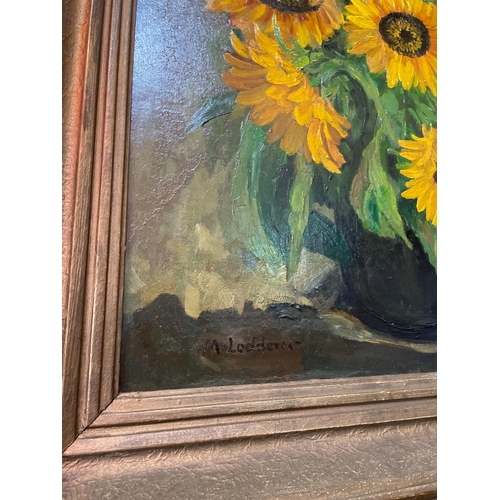 453 - OIL ON BOARD SUNFLOWERS