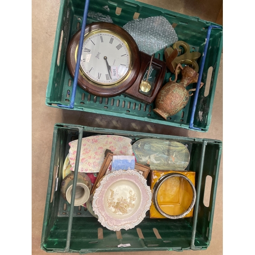 1076 - 2 BOXES WALL CLOCK ETC