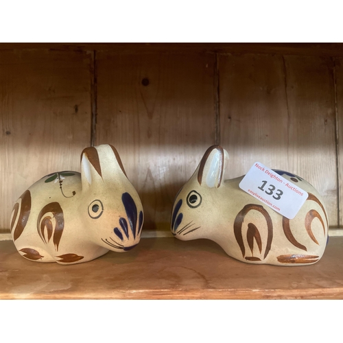 133 - POTTERY RABBITS