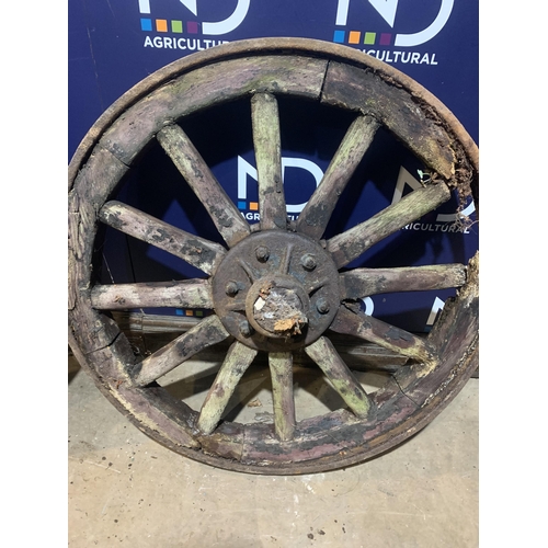 14 - LARGE WAGGON WHEELS