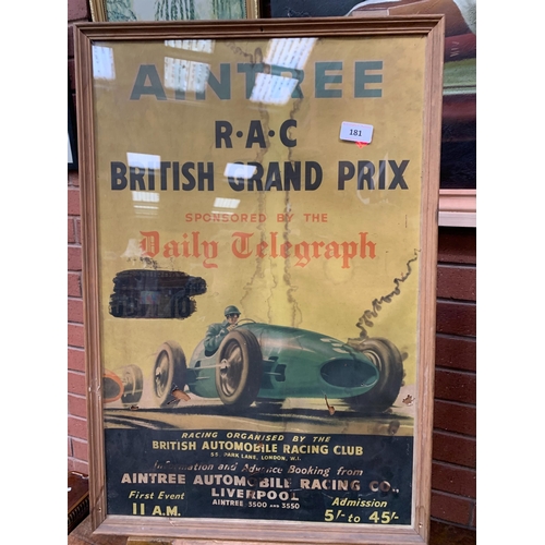 181 - AINTREE GRAND PRIX ADVERTISEMENT 1953 ORIGINAL POSTER