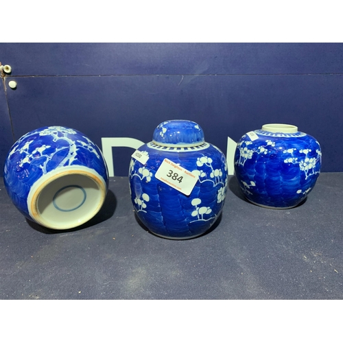 384 - BLUE & WHITE GINGER JARS