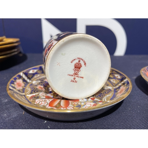 407 - CROWN DERBY CUPS & SAUCERS