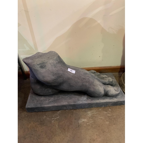 49 - LARGE COMPOSITE STONE FOOT