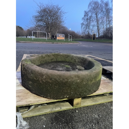 80 - CARVED SANDSTONE CIRCULAR TROUGH