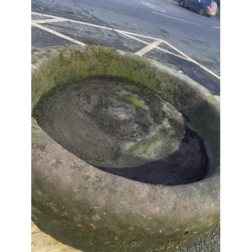 80 - CARVED SANDSTONE CIRCULAR TROUGH