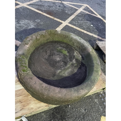 80 - CARVED SANDSTONE CIRCULAR TROUGH