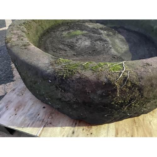 80 - CARVED SANDSTONE CIRCULAR TROUGH