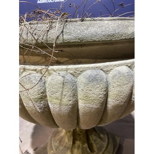 82 - CARVED HADDLE STONE URN