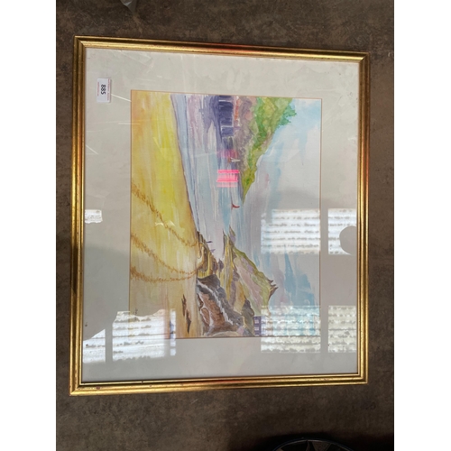 885 - WATERCOLOUR IN GILT FRAME