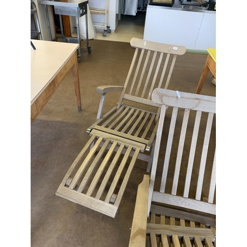 5 - TEAK GARDEN SUN LOUNGERS