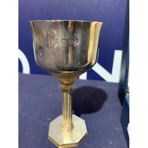 149 - HALLMARKED SILVER GOBLET 1978  LONDON WAKELY & WHEELER COMBINED TOTAL WEIGHT 172GMS