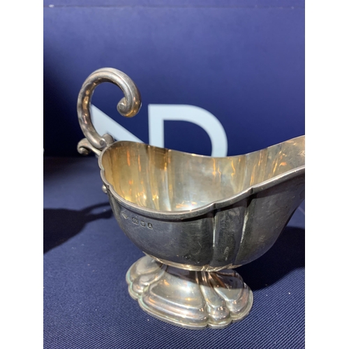 151 - HALLMARKED SILVER SAUCE BOATS 1936 LONDON GOLDSMITHS & SILVERSMITHS CO LTD COMBINED WEIGHT 299GMS