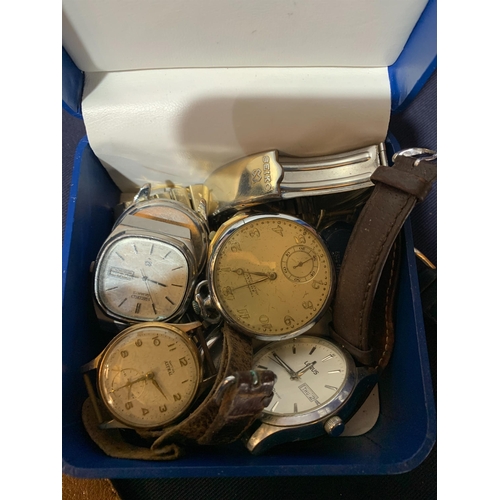 166 - BOX OF WATCHES