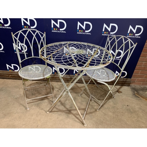 17 - METAL GARDEN TABLE & CHAIRS