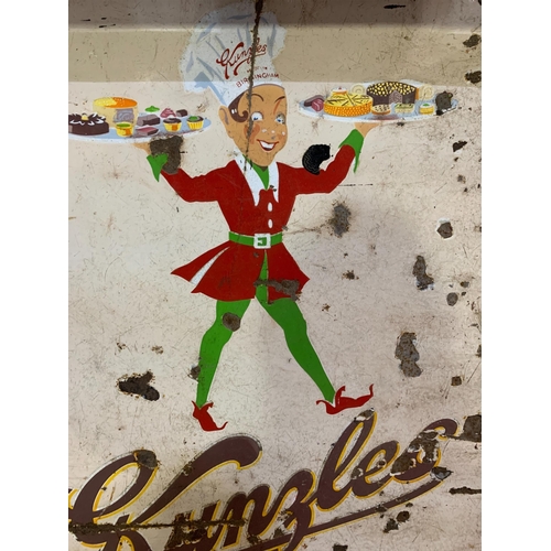 182 - KUNZELES CAKES METAL SIGN