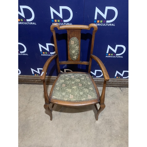 199 - BEDROOM CHAIR WITH UPHOLSTERED SEAT