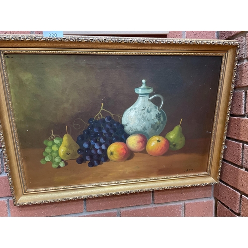 220 - OIL ON CANVAS STILL LIFE