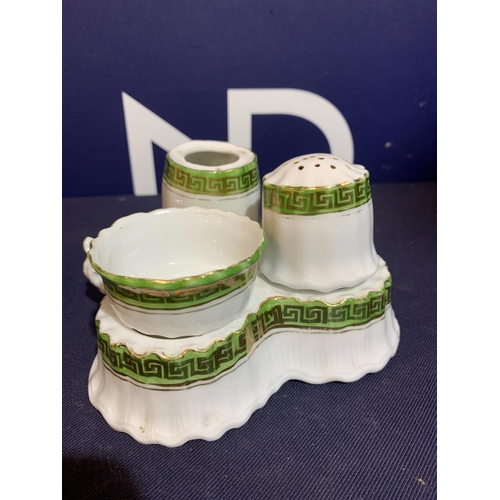 265 - EARLY PORCELAIN CONDIMENT SETS