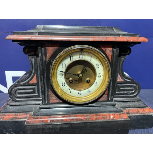 342 - MARBLE MANTLE CLOCK