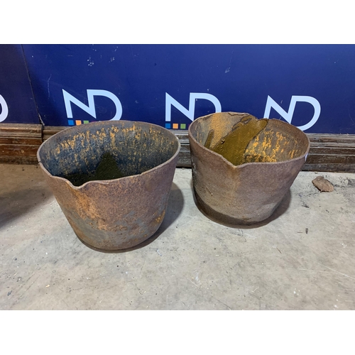 50 - 2 CAST COPPER POTS