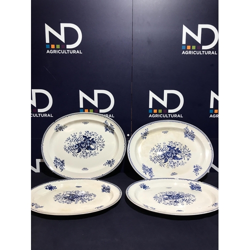 59 - BLUE & WHITE MEAT PLATES