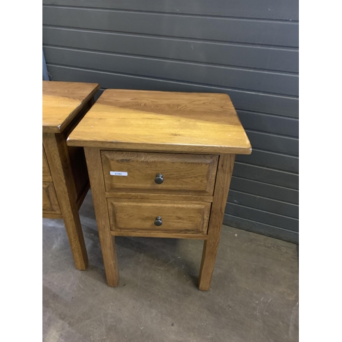 63 - 2 OAK BEDSIDE TABLES