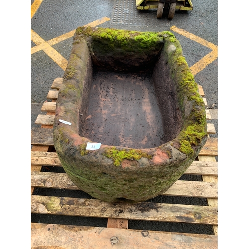 31 - CARVED RED SANDSTONE PLANTER