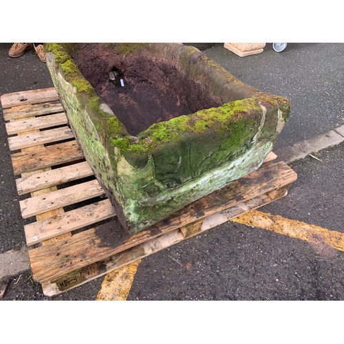 31 - CARVED RED SANDSTONE PLANTER