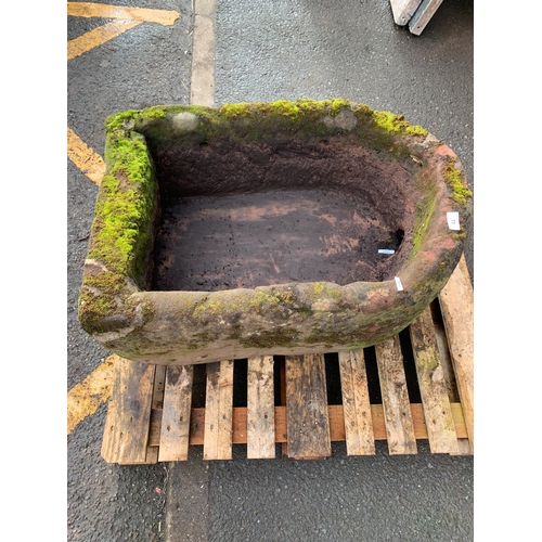 31 - CARVED RED SANDSTONE PLANTER