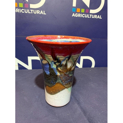 117 - DRIP GLAZE STUDIO POTTERY VASE