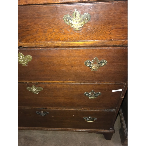 141 - VICTORIAN OAK  CHEST OF DRAWERS