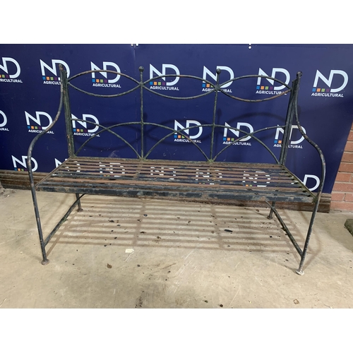 16 - WROUGHT IRON GARDEN BENCH