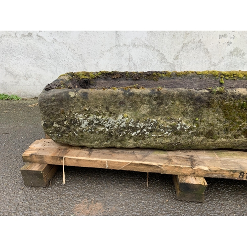 45 - 17TH CENTURY CARVED SANDSTONE TROUGH