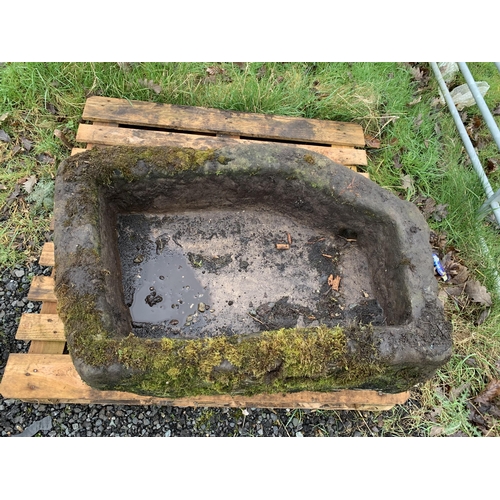 50 - 17TH CENTURY CARVED SANDSTONE TROUGH