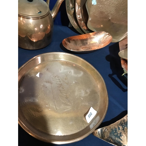 350 - COPPER TRAYS ETC