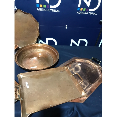 350 - COPPER TRAYS ETC