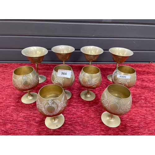 364 - BRASS GOBLETS