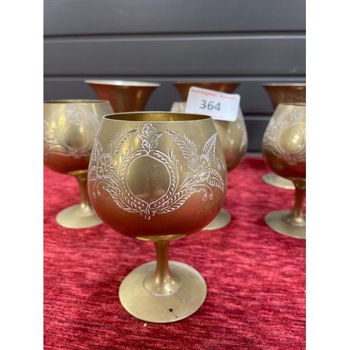 364 - BRASS GOBLETS