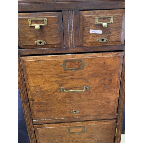 411 - OAK FILING CABINET