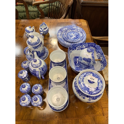 424 - QTY OF BLUE & WHITE SPODE PORCELAIN