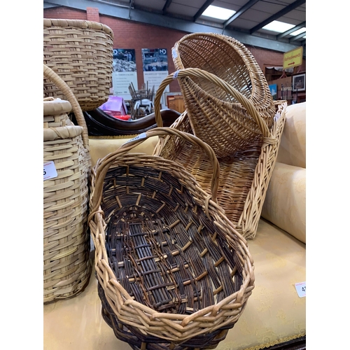 436 - QTY OF WICKER BASKETS