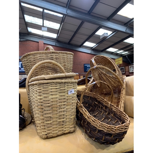 436 - QTY OF WICKER BASKETS