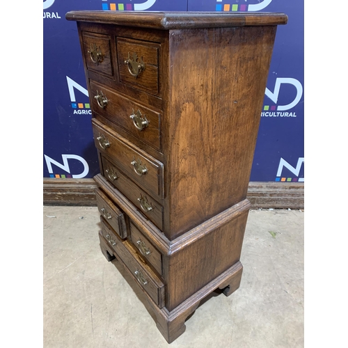 391 - OAK TALLBOY APPRENTICE PIECE